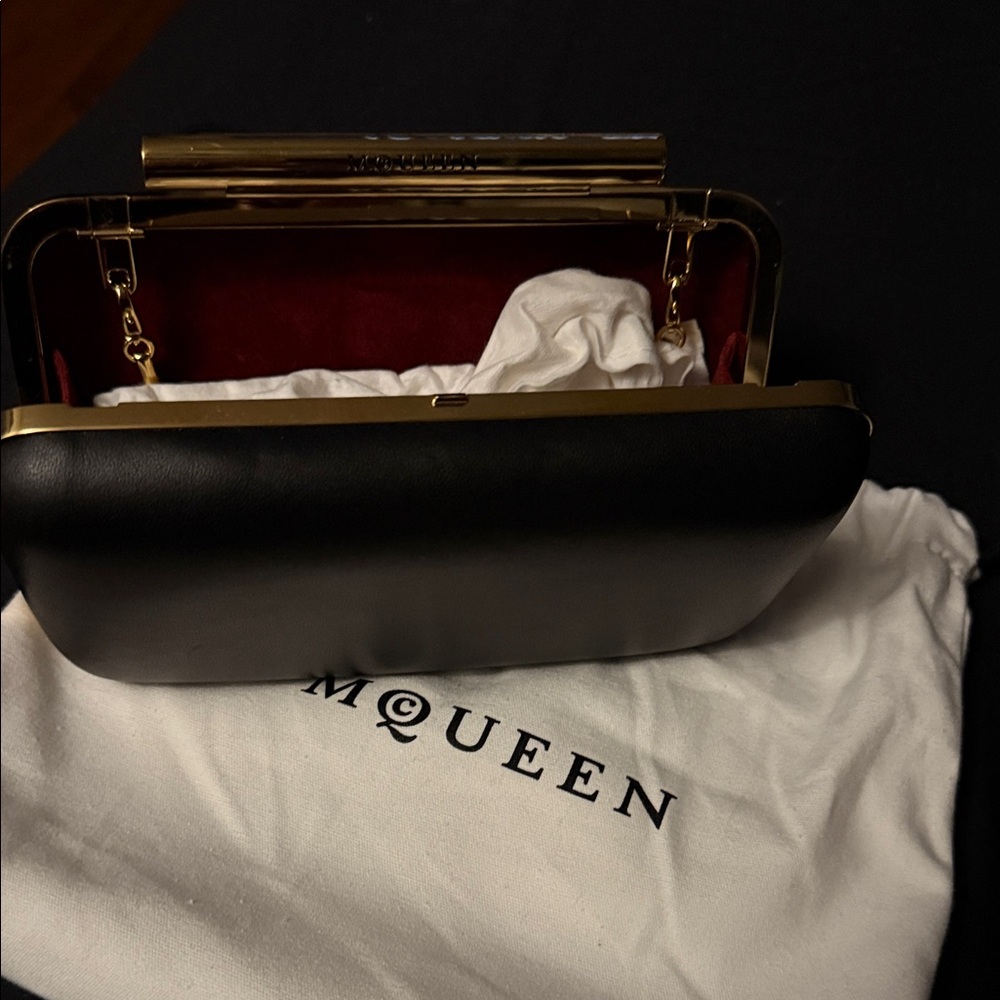 Alexander McQueen Black and Gold Clutch